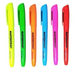 Caneta Marca Texto Masterprint 6 Cores Neon (UNITÁRIO)