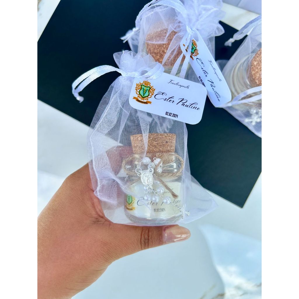 kit 20 Velas perfumadas no saquinho de organza - Lembrancinha Batizado