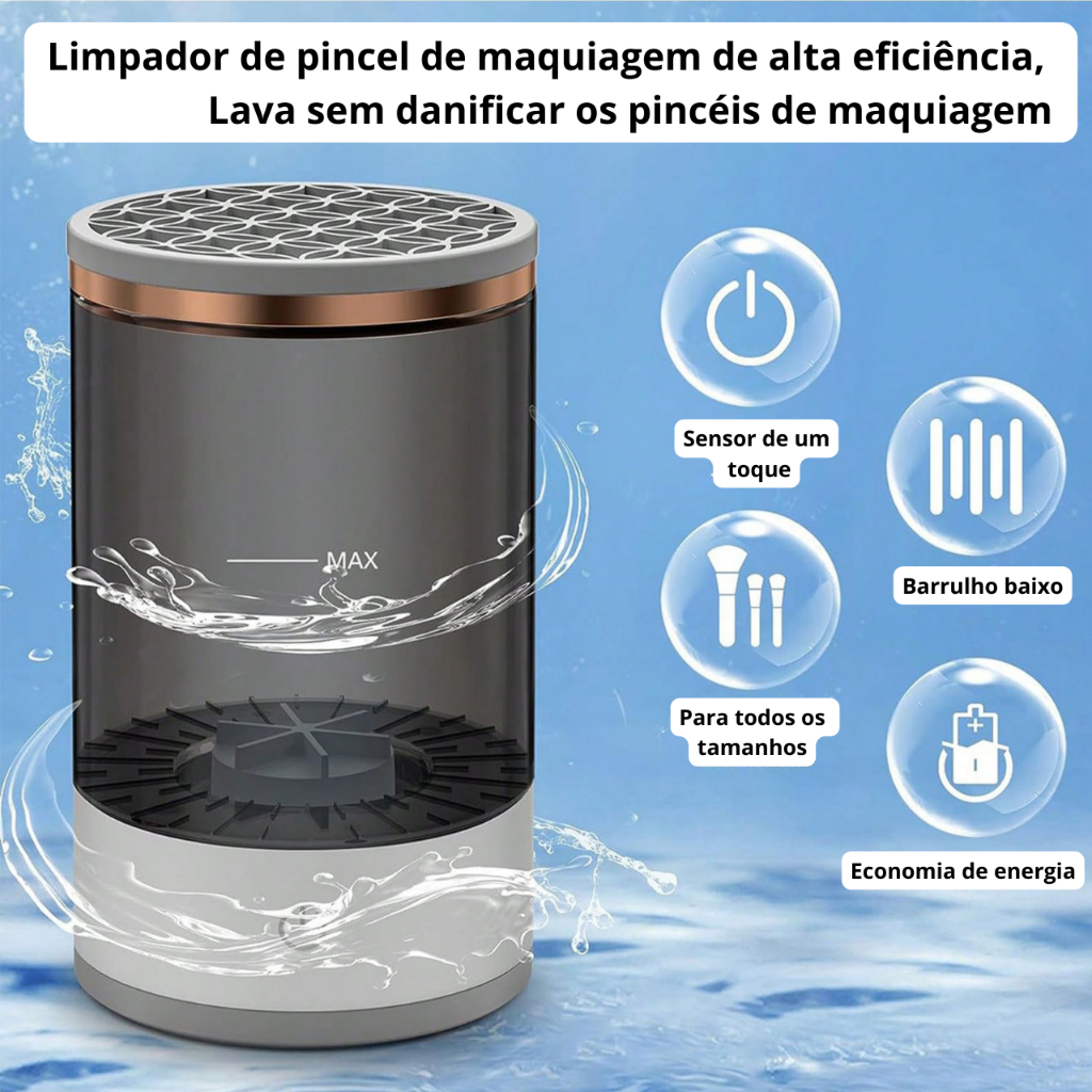 Detalhes do Limpador Elétrico de Pincel de Maquiagem Máquina de Limpar Make Portatil