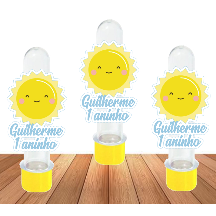 15 Apliques para Tubetes Raio de Sol Menino - Festa infantil - Lembrancinhas personalizadas