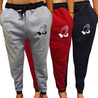 Kit 3 Calça Jogger Moletom Deus Jesus Fé Religião Gospel Masculino Academia Promoção Envio Rapido