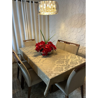 Linda Toalha de Mesa Jacquard Luxo 6 Lugares 2,10x1,40 IMPERDIVEL em Oferta na Shopee