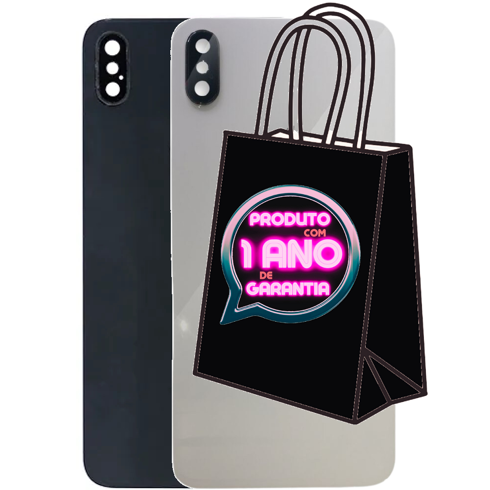 Tampa Traseira Fundo Compatível iPhone X A1865 A1901 + Lente da Câmera + Maçã Espelhada!