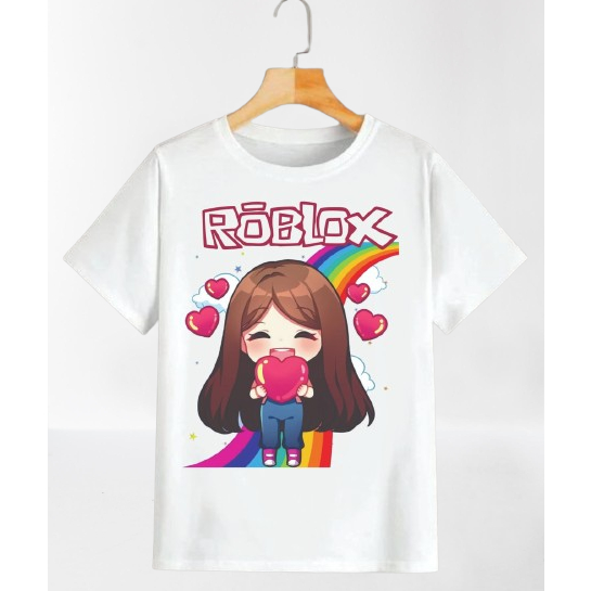 Camiseta branca infantil menina julia minegirl roblox personalizada