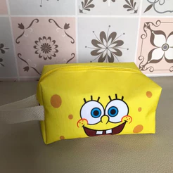 Estojo Box Grande Bob Esponja - Organizador Multiuso Resistente