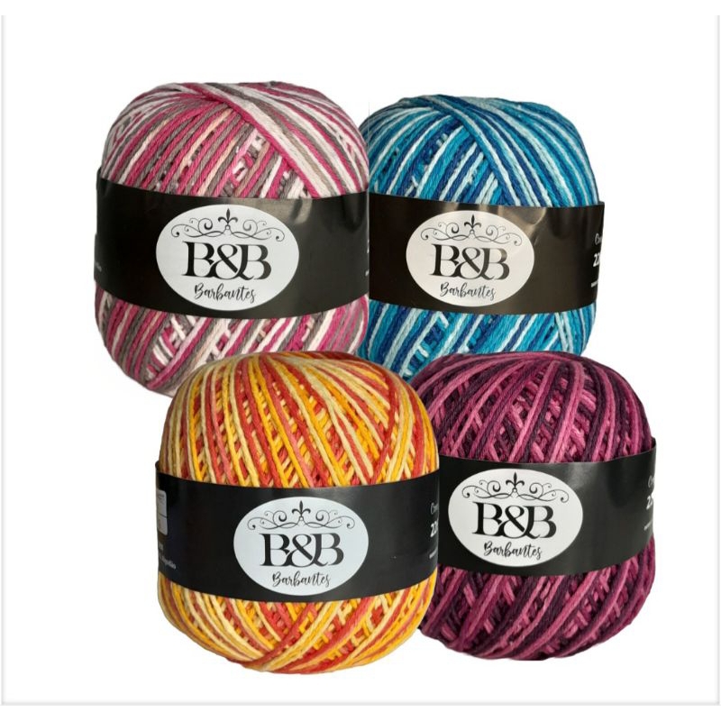 Barbante B&B Degradê kit com 4 novelos de 200g (ATENÇÃO: escolha as cores no chat no momento da compra)