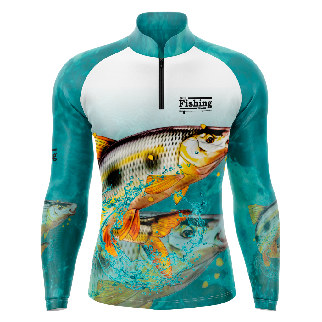 Camisa de Pesca Full Fishing Brasil - Blue em Oferta na Shopee