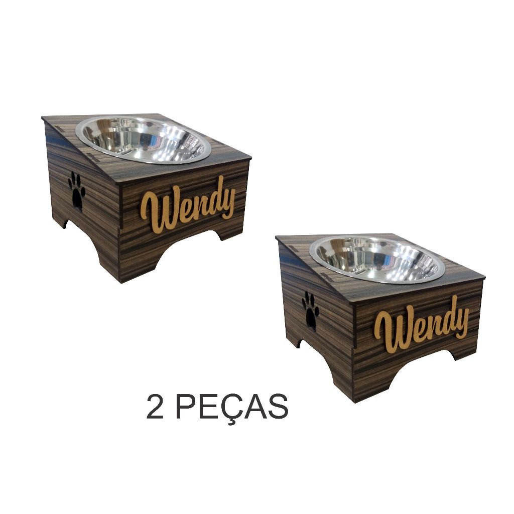 2 COMEDOUROS PARA GATOS E CÃES DE PEQUENO PORTE PERSONALIZADO COM O NOME em Oferta na Shopee