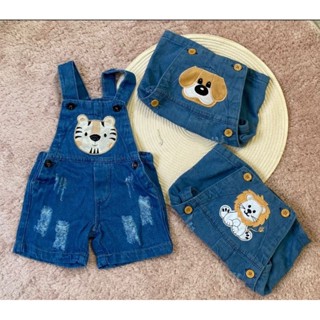 Jardineira Macaquinho Jeans para Bebê Menina Menino Short
