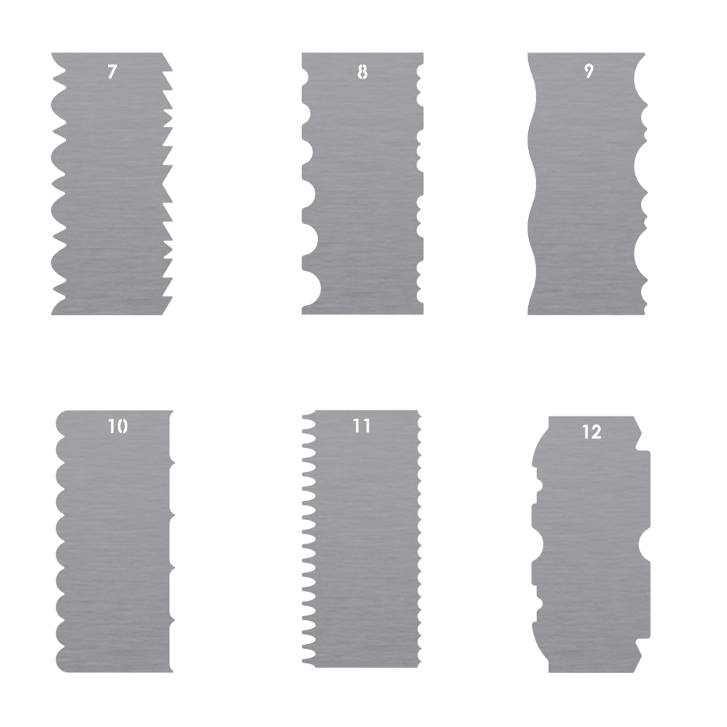 Kit Espátulas De Bolo 6 Uni 12 Modelos Diferentes Em Inox