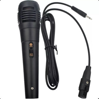 Microfone Karaokê Profissional de Mão Dinâmico Entrada P2 Cabo de 3.5 Metros