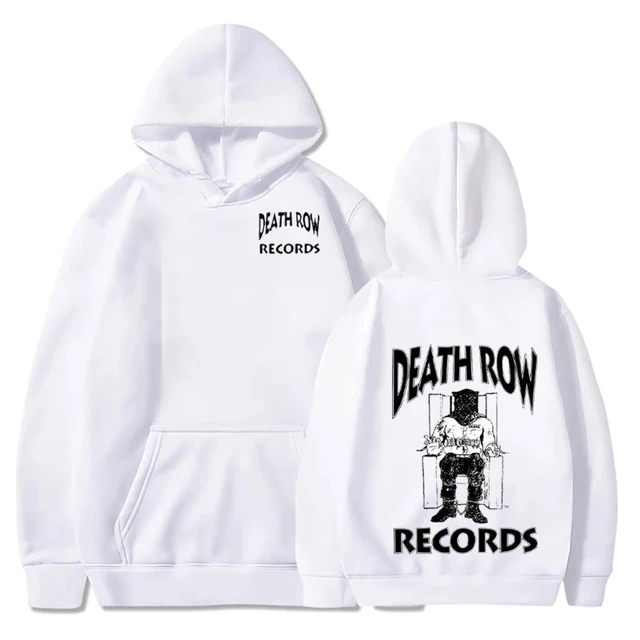 Moletom Canguru Básico Death Row Records  Blusa Algodão Unissex Gravadora Musical  Hoodie Estilo Hip Hop