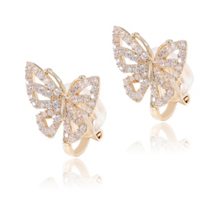 Brincos Strass pressão Luxo Folheado Presente Luxo/coração/borboleta/coruja Clipe de orelha Sem /piercing na orelha em Oferta na Shopee