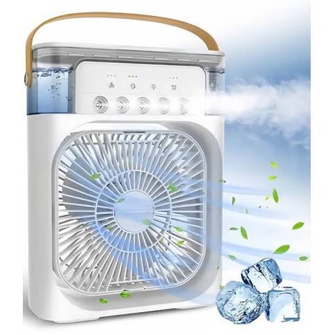 Ventilador, Umidificador, Aromatizador, Climatizador Portátil com Led