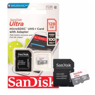 Cartão de Memória 128 GB Micro SD Sandisk Ultra 100 MB/s Classe 10 Lacrado 100% Original 128GB
