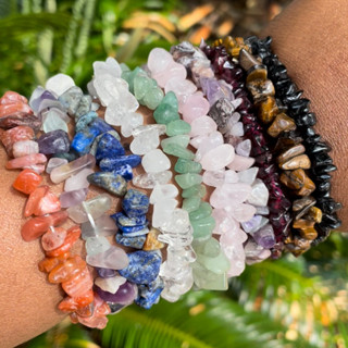 Pulseira De Cascalho Pedra/Concha Fluorita Natural Reiki Oração Yoga Lascado Cascalho Grânulo Pulseira Jóias