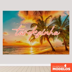 Painel Retangular Tardezinha Horizontal Sublimado 3D Em Tecido Sublimado Festa