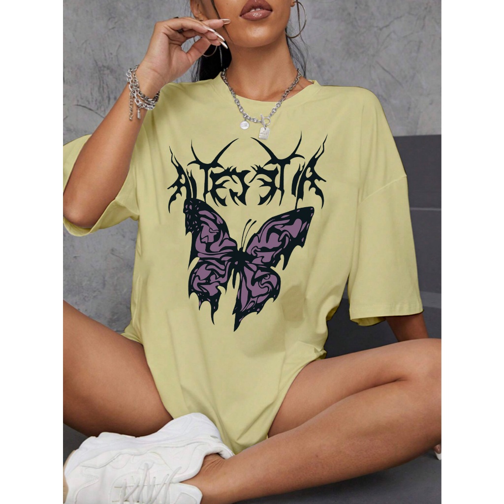 Camiseta Oversized Feminina Estilo Blogueira Aesthetic Mulher Tumblr T-Shirt Old School Longline Bl