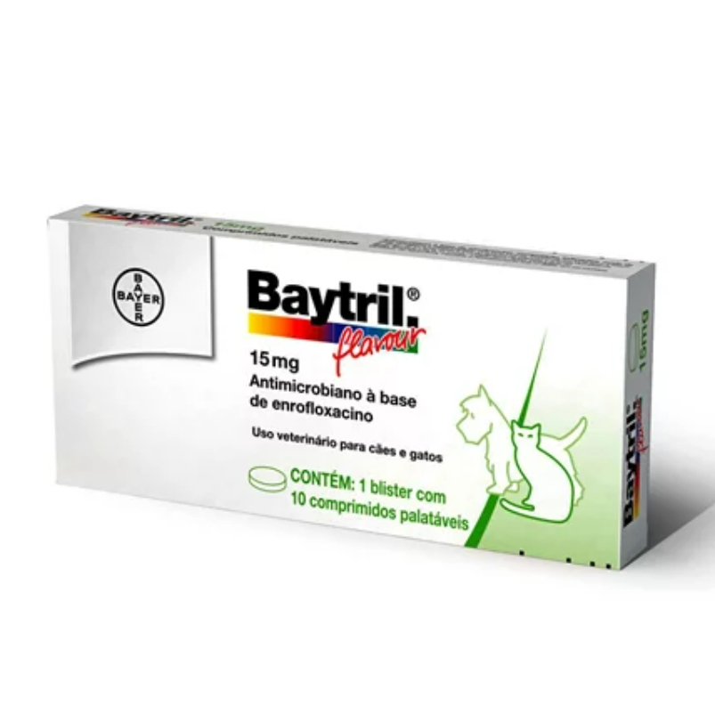Baytril Flavour Enrofloxacino 15mg 10 Comprimidos Elanco em Oferta na Shopee