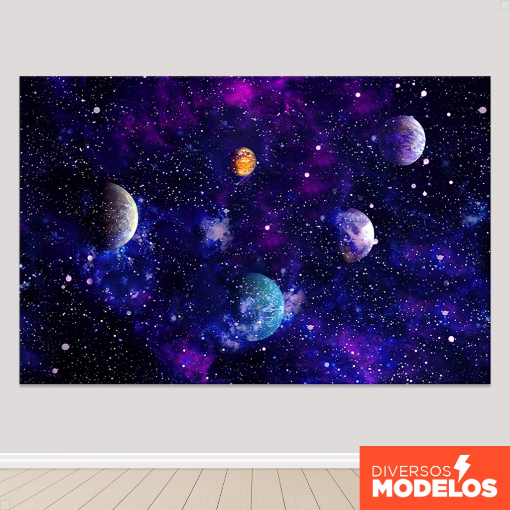 Painel de Festa Planetas Galáxia Retangular Horizontal Sublimado Decoração Em Tecido em Oferta na Shopee