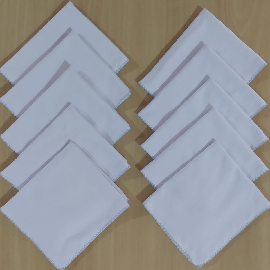 Kit 10 Fraldas de Boca Babete Malha Dupla Branca com Bico de Picueta para Bebê