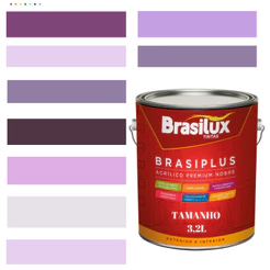 Tinta Semi BrilhoParede Roxa 3,2L Antimofo Brasiplus Acrilica Lavável SemiBrilho
