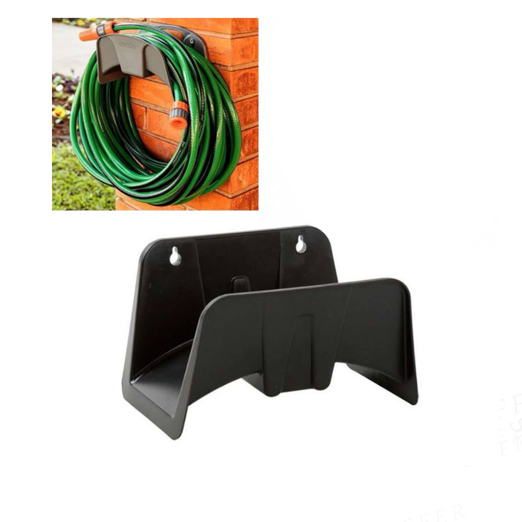 Suporte Para Mangueira Plástico Jardim Enrolador Parede Preto Overtime