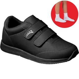 Tênis Infantil Ortopasso Jogging Menina Menino Preto Unissex Kit com 1 par de meia Brinde em Oferta na Shopee