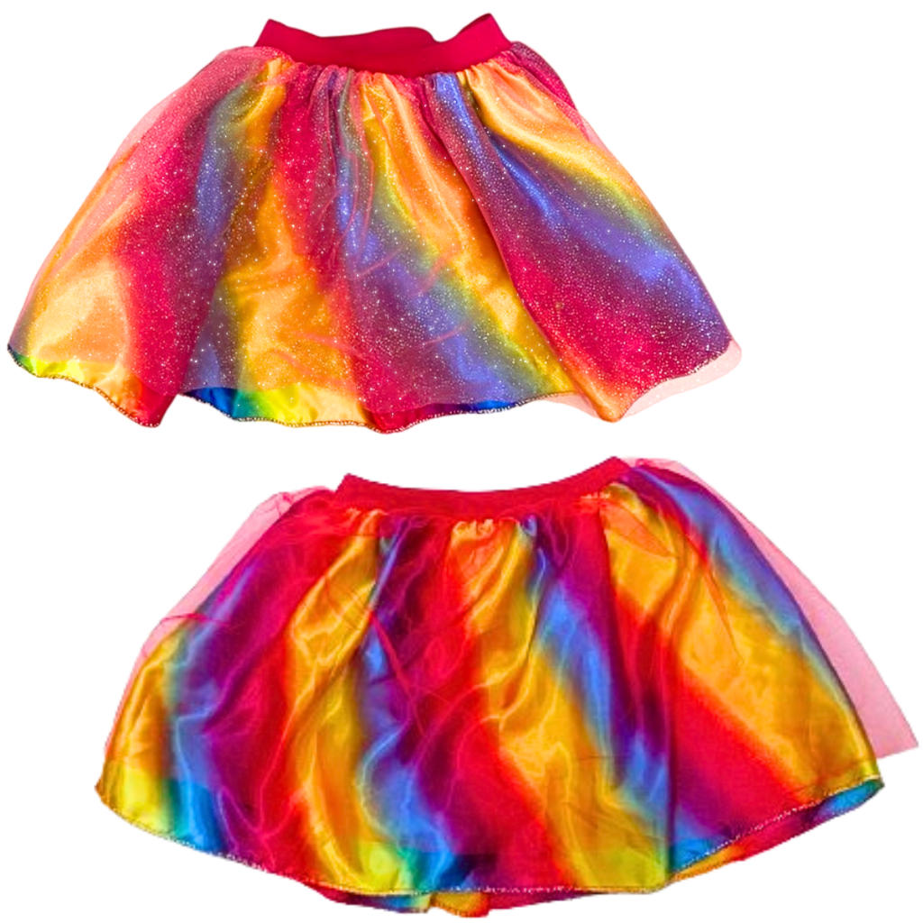 MEP Saia De Tule Para Fantasia Infantil Tutu Arco Íris Colorido Para Adultos E Crianças Com Ou Sem Glitter Para Menina Mulher Carnaval Festa Tamanho Único Traje Temático Toymaster