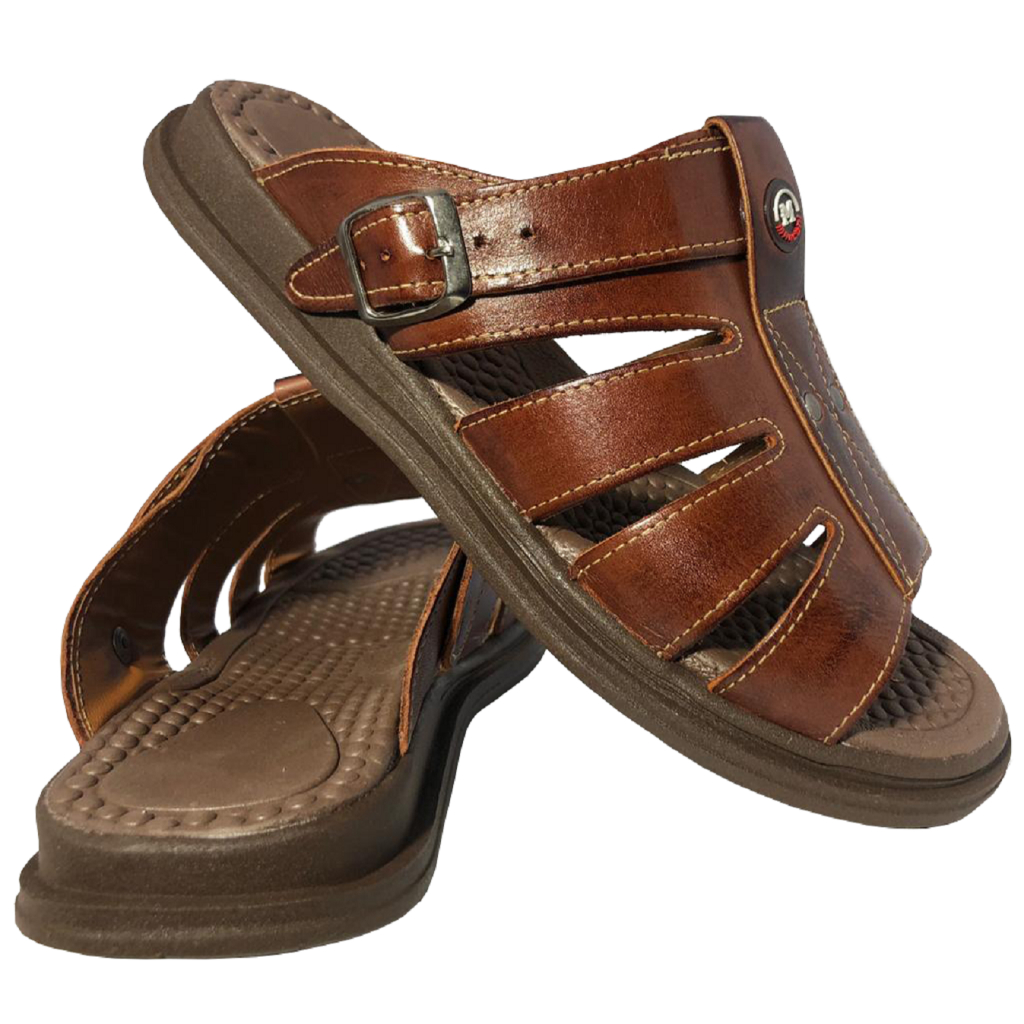 Sandália Chinelo Masculino Ant stress Franciscana Ortopédico Antiderrapante Dor Nos Pes Couro 100%