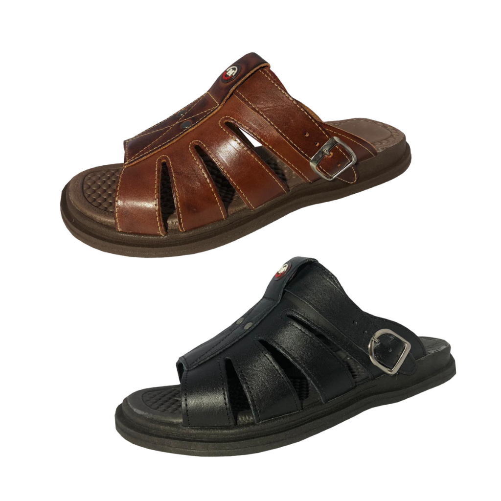 Kit 2 Pares Sandália Chinelo Masculino Ant stress Franciscana Ortopédico  Aniderrapante Idoso Dor Nos Pes Couro 100%