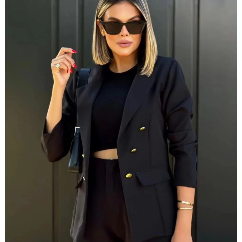 Blazer Casaquinho Feminino Alfaiataria Casaco Social Com Botão Lindo Super Envio