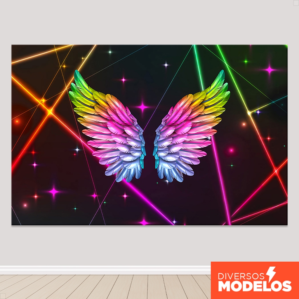 Painel De Festa Retangular Neon Horizontal Sublimado 3D Em Tecido Monte fácil