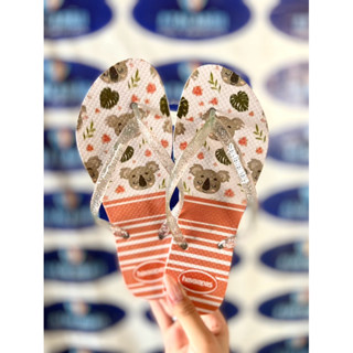 CHINELO TURMALINA FEMININO HAV. COALA CORREIA COM PINGENTE CORREIA COM GLITTER LARANJA