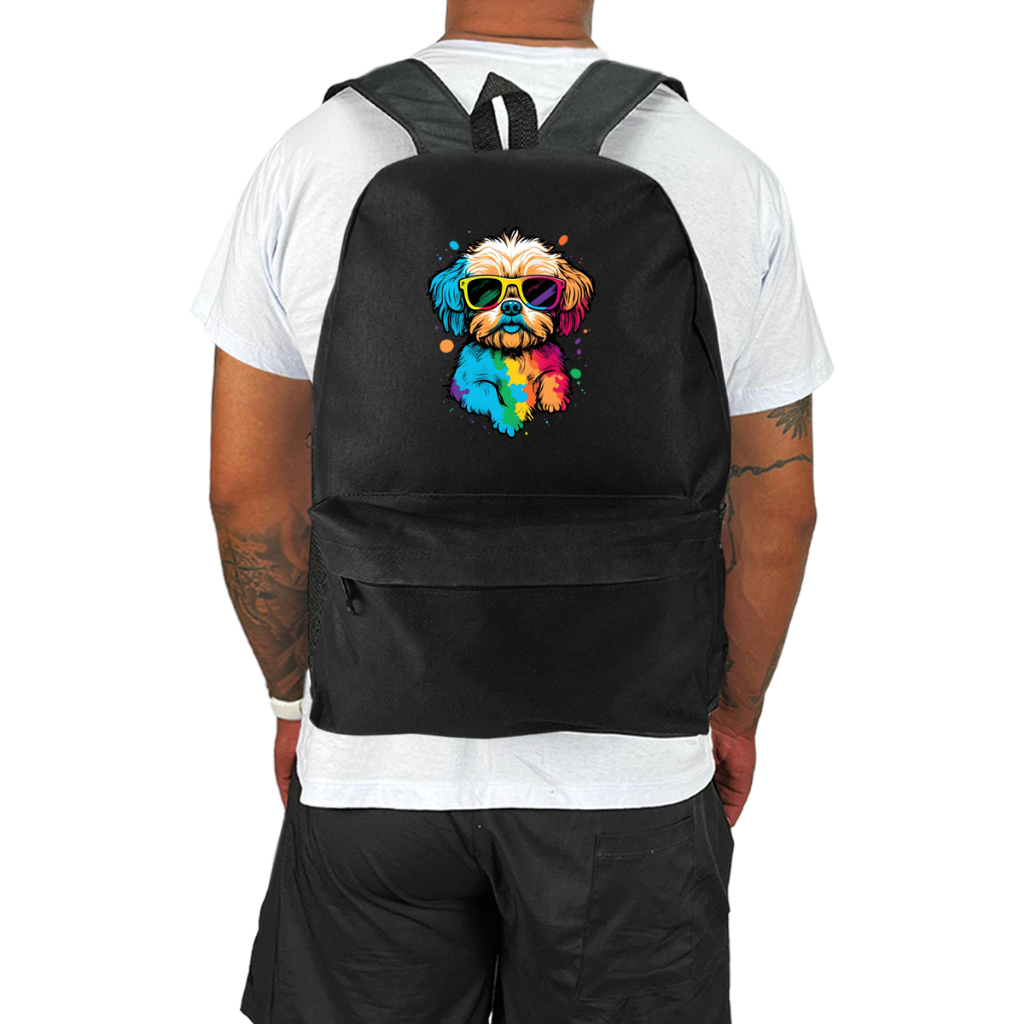 MOCHILA BOLSA MASCULINA AVULSA ESCOLAR PRETA LANÇAMENTO PET CACHORRO