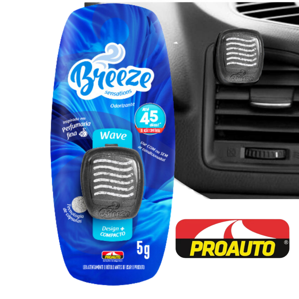 Aromatizante Breeze Sensations Wave ProAuto Cheirinho Automotivo Capsula em Oferta na Shopee