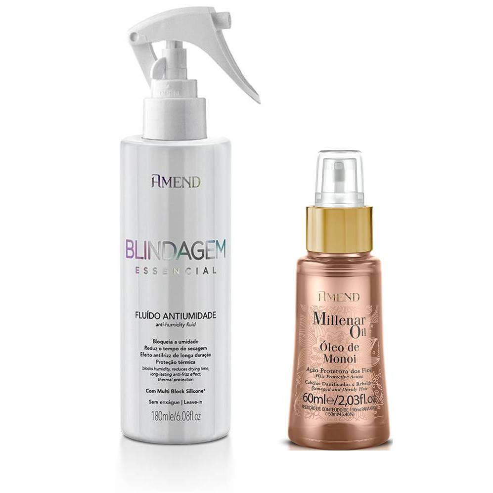 Kit Amend Fluido Antiumidade Blindagem Essencial 180ML + Oil De Monoi 60ml em Oferta na Shopee