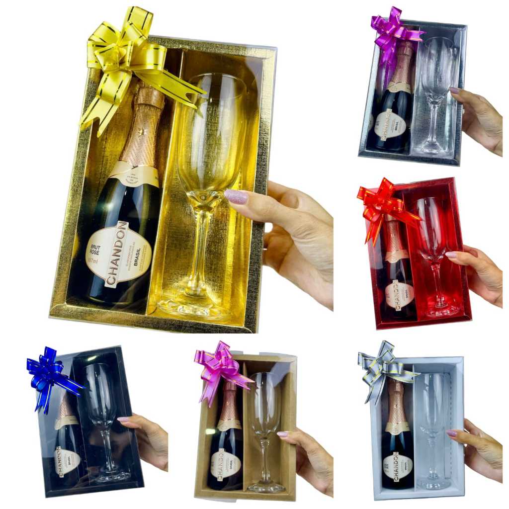 KIT CAIXA PARA MINI GARRAFA E TAÇA ASSK//