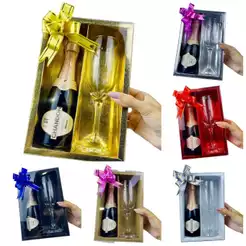 KIT CAIXA PARA MINI GARRAFA E TAÇA ASSK (CHOCO)