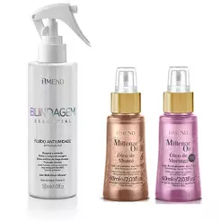 Kit Amend Fluido Antiumidade Blindagem Essencial 180ML + Oil De Monoi 60ml + Oil De Moringa 60ml