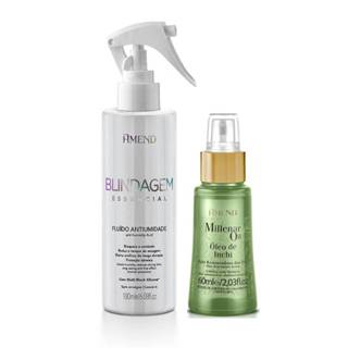 Kit Fluido Antiumidade Blindagem Essencial 180ML Amend + Óleo de Inchi 60ml Amend