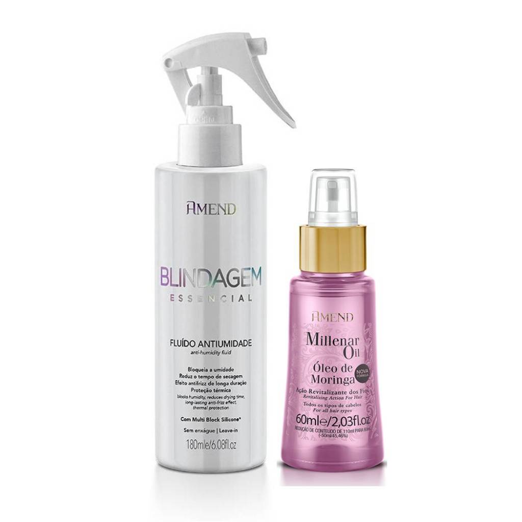 Kit Amend Com Fluido Antiumidade Blindagem Essencial 180ML + Óleo De Moringa 60ml