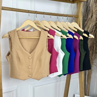 Colete Alfaiataria Feminina Casual Com 3 Botões Social em Oferta na Shopee