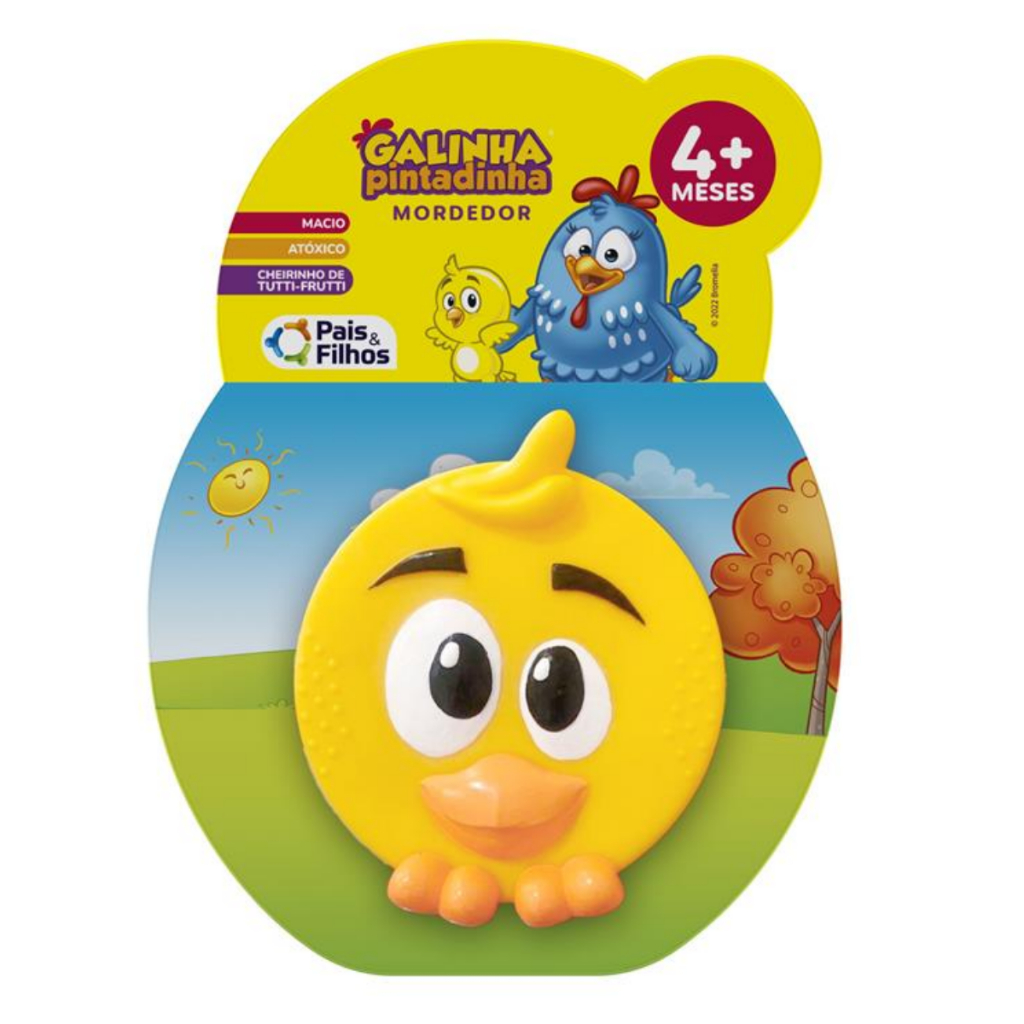Mordedor Macio 100% Silicone para Bebê Pintinho Amarelinho Alivio dos Dentinhos