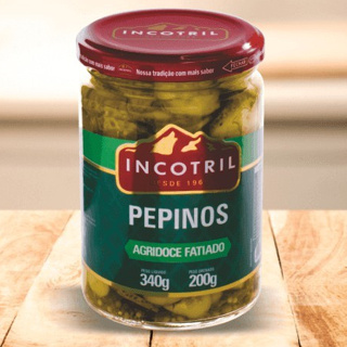 Pepino Agridoce fatiado Incotril 200g em Oferta na Shopee