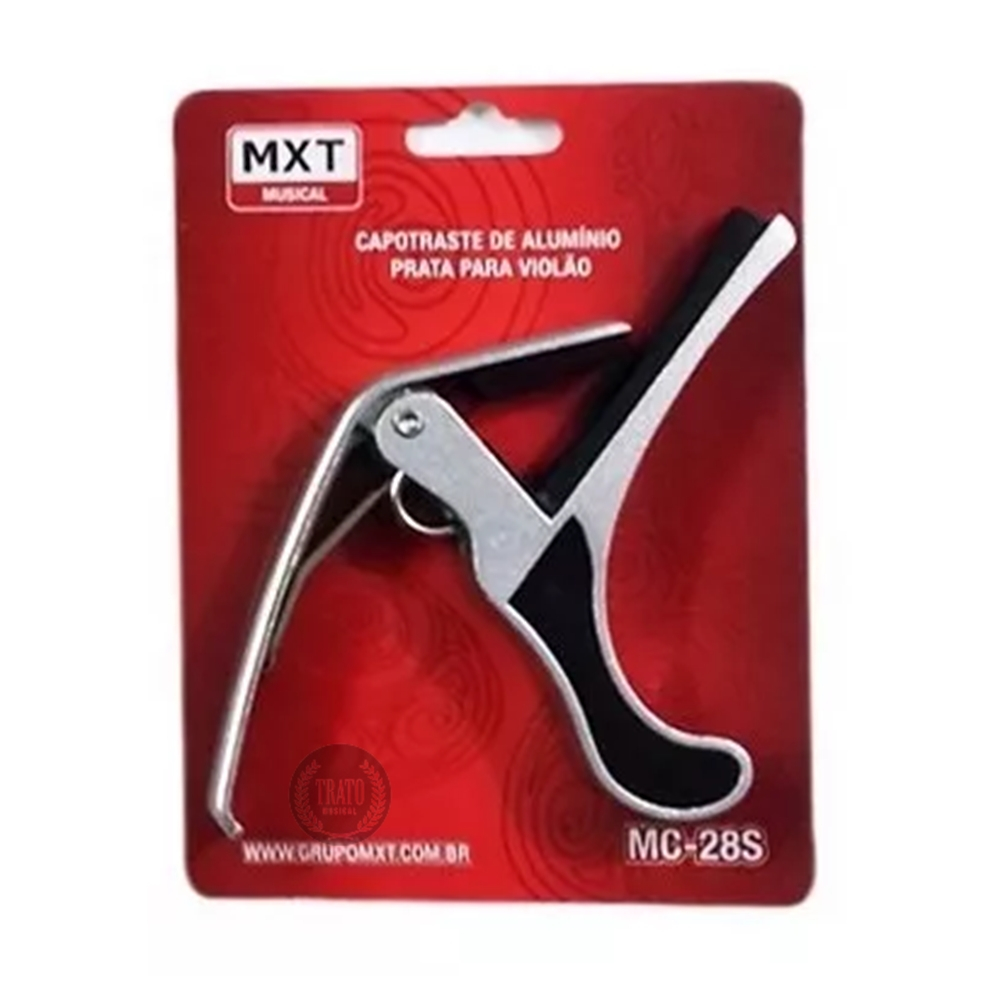 Capotraste para Violão Guitarra Haste Longa -MXT Capotraste Prata