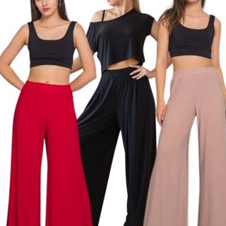 Calça pantalona feminina cintura alta Plus size