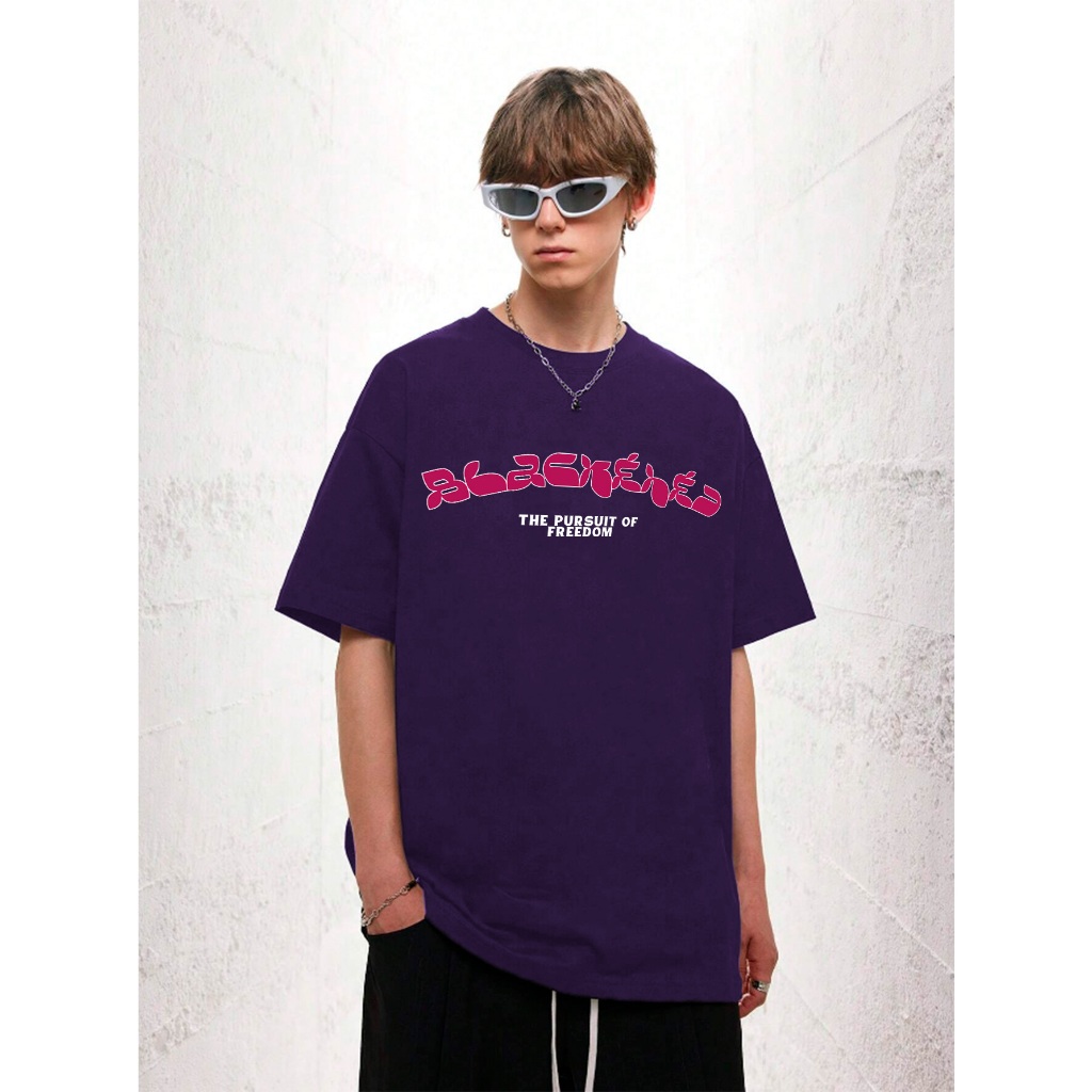 Camiseta Roxa Masculina Oversized Moderno Aesthetic Tecido Liso Macio Confortável Manga Curta Gola Red