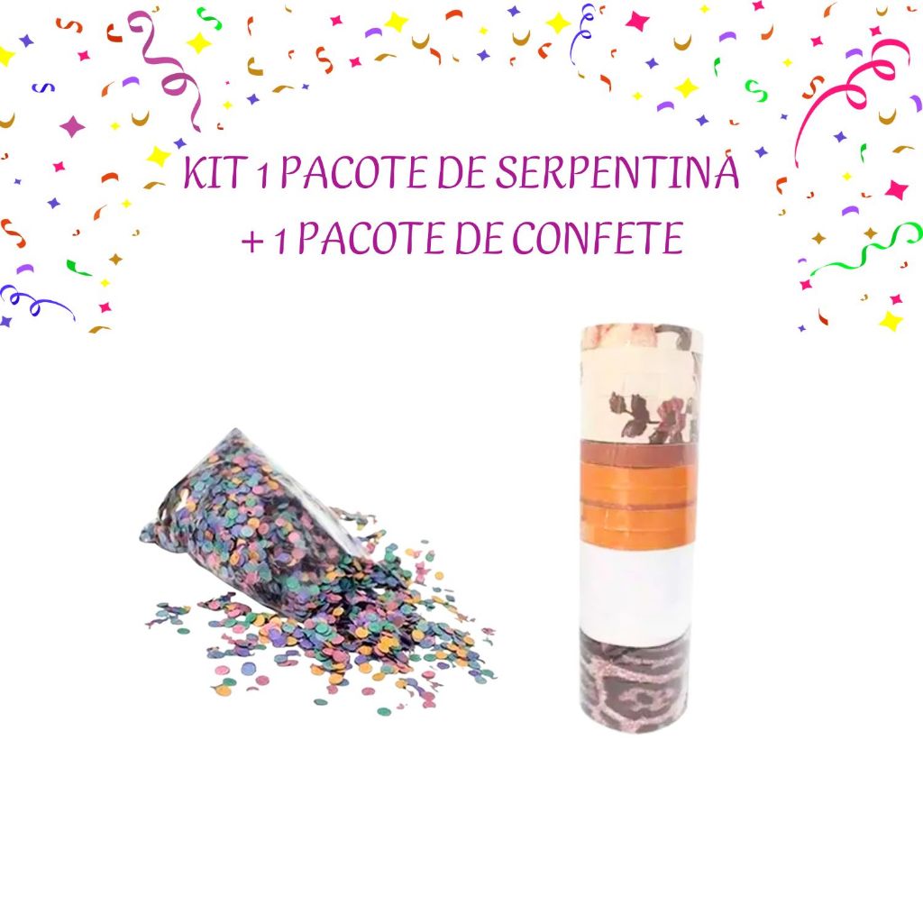 KIT CARNAVAL   1 PACOTE DE  + SERPENTINA 1 PACOTE DE CONFETE