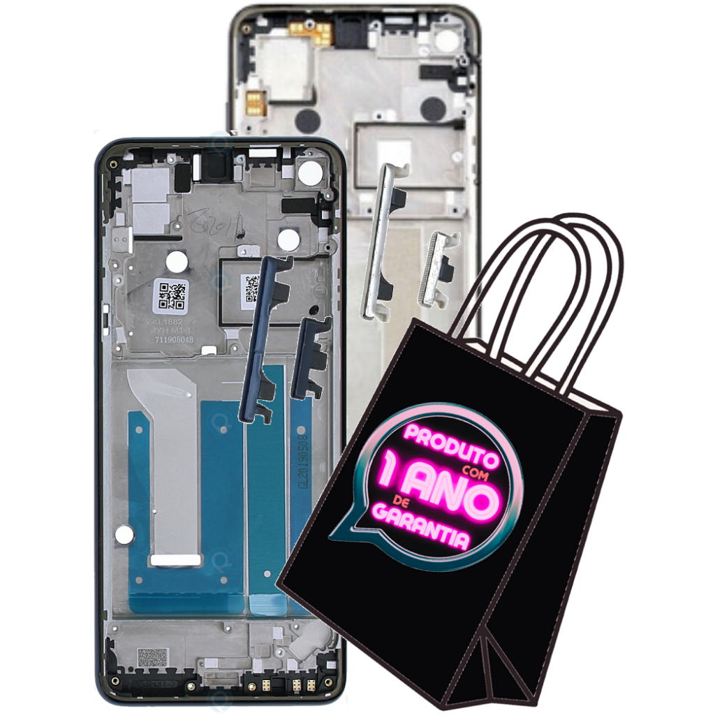 Carcaça Aro Chassis + Botões Laterais Compatível Com Moto One Action Xt2013 + Envio Hoje!